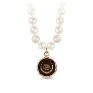 Lotus Flower Freshwater Pearl Necklace - Ivory