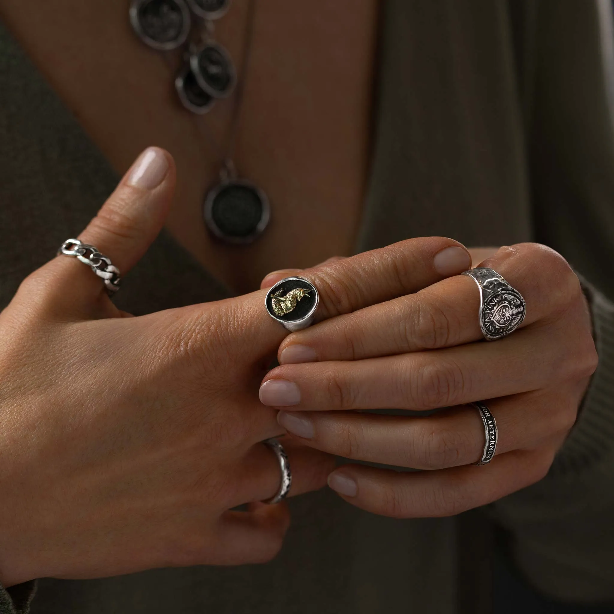 Love Is the Breath That Sustains Us Textured Band Ring
