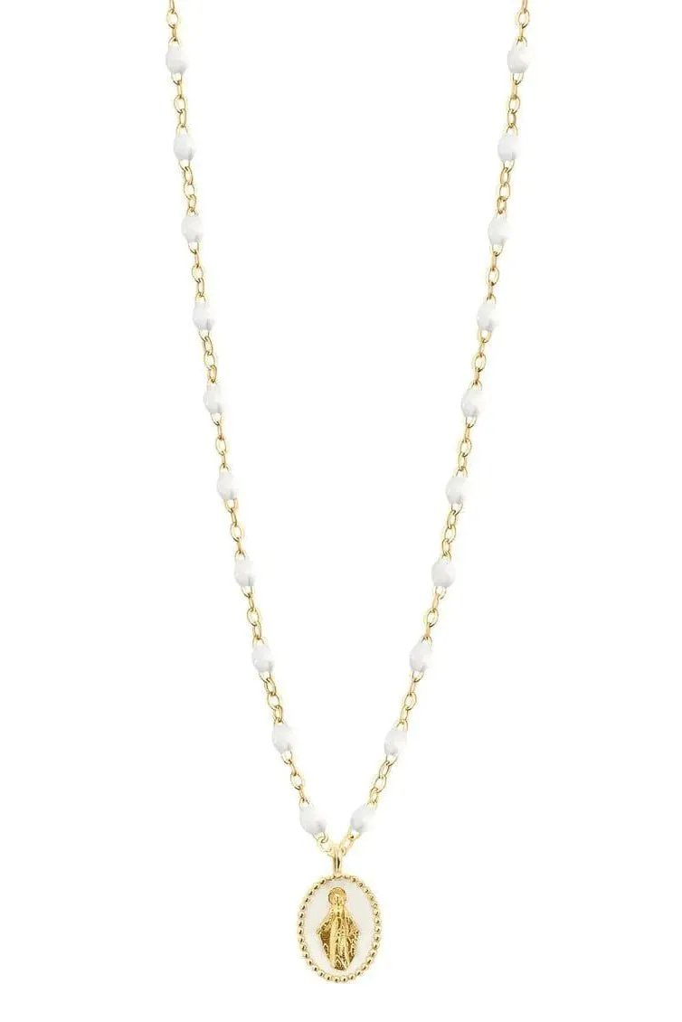 Madone Charm Classic Gigi Necklace - 16.5in - White