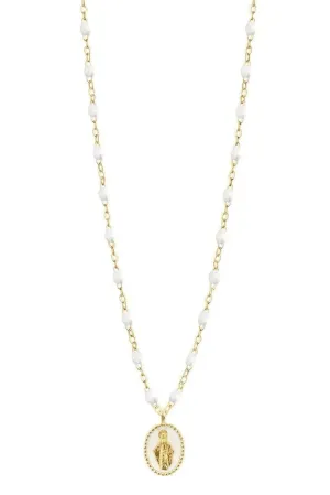 Madone Charm Classic Gigi Necklace - 16.5in - White