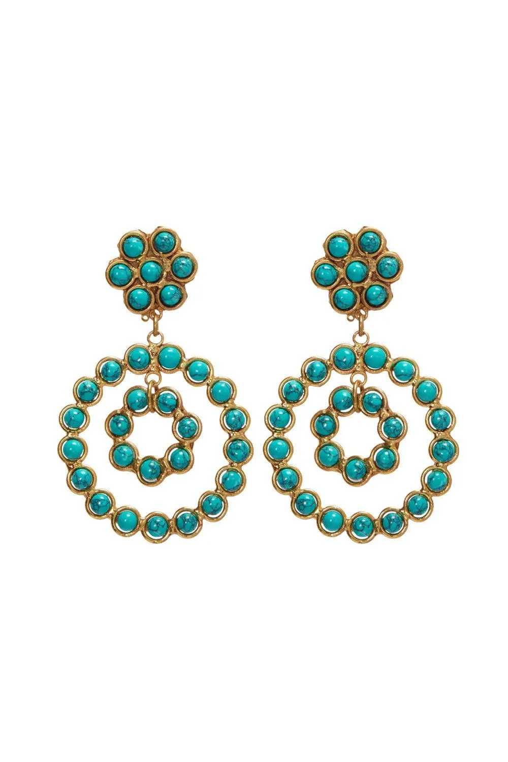 Malachite Happy Flower Earrings