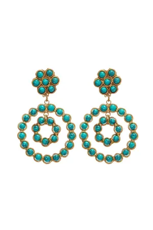 Malachite Happy Flower Earrings