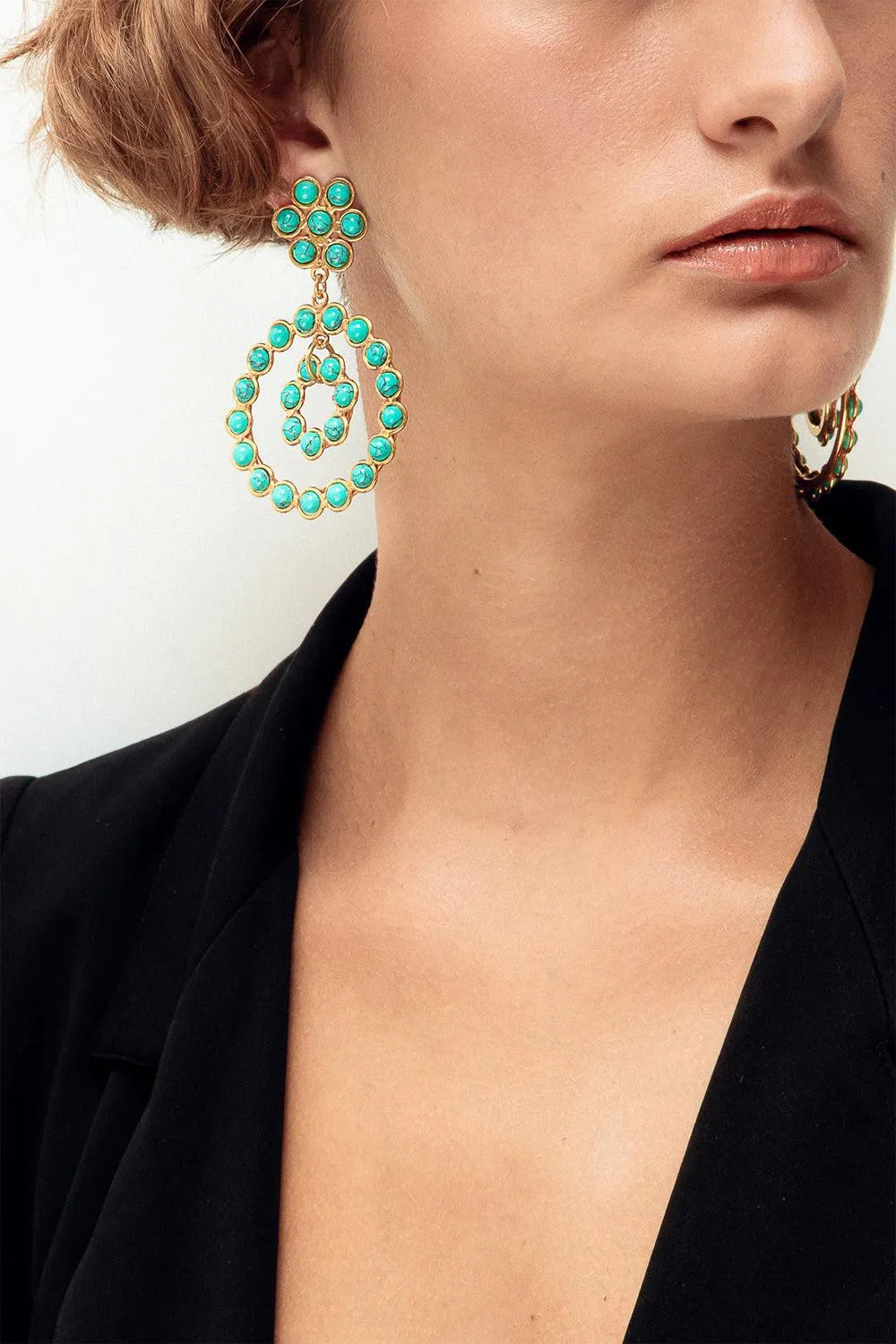 Malachite Happy Flower Earrings