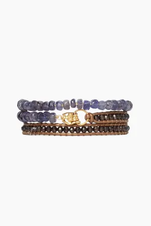 Mano Triple Wrap Bracelet Iolite Mix