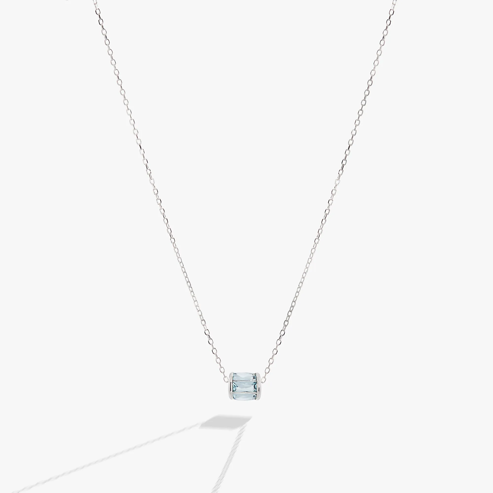 March Birthstone Precious Pendant Necklace