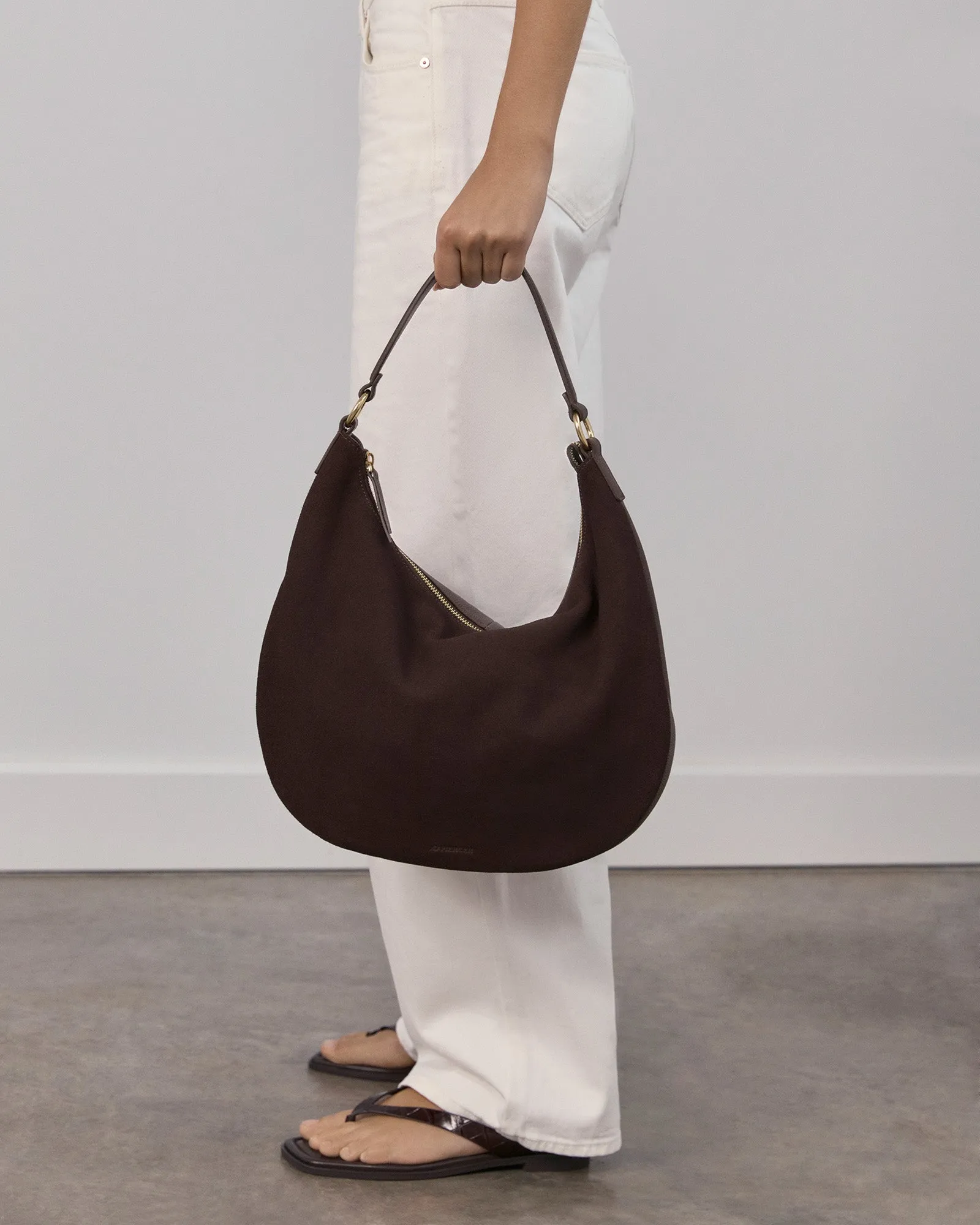 MARGO SHOULDER BAG BITTER CHOC SUEDE Jo Mercer