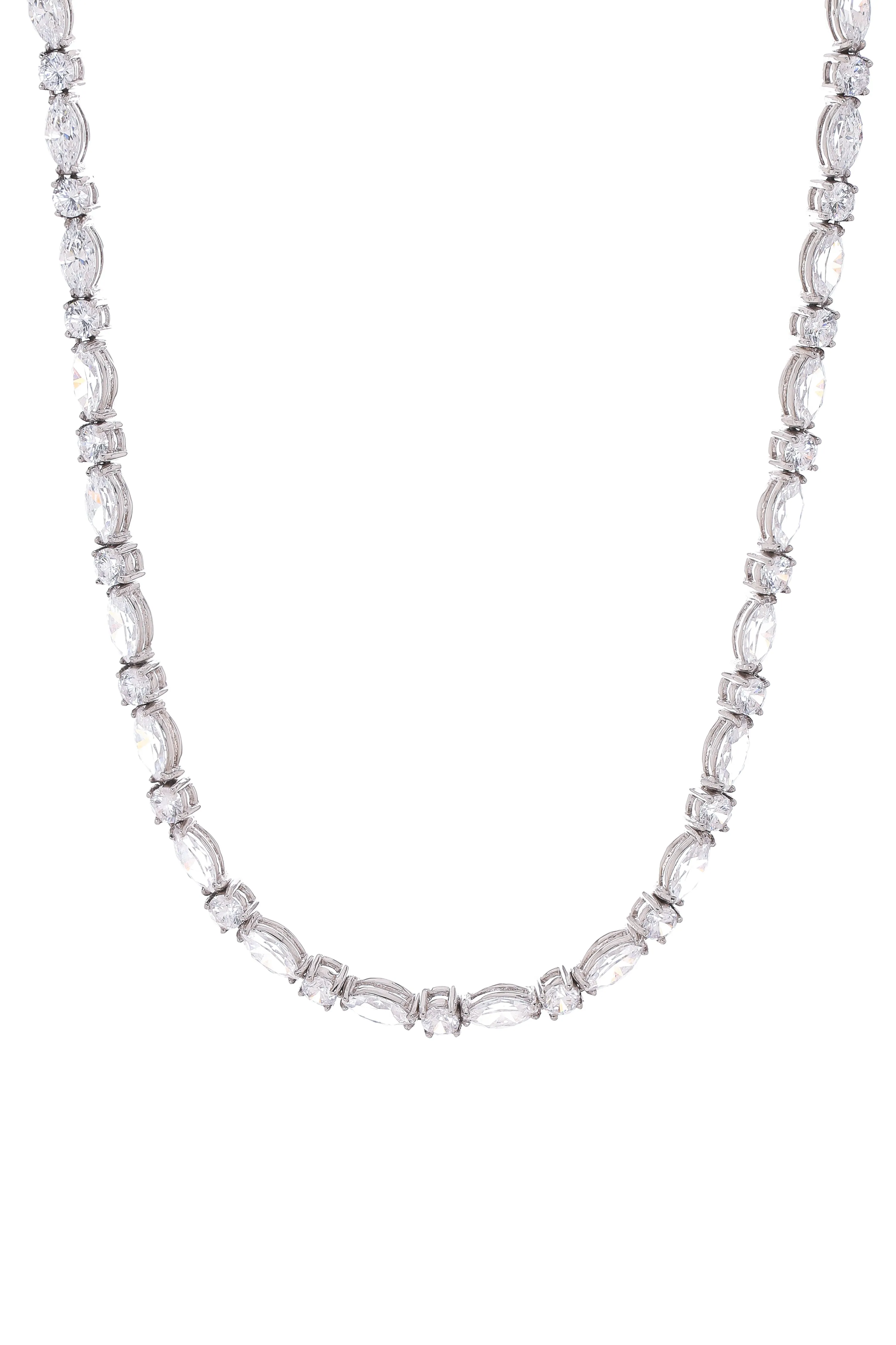 Marquis and Round Cubic Zirconia Necklace