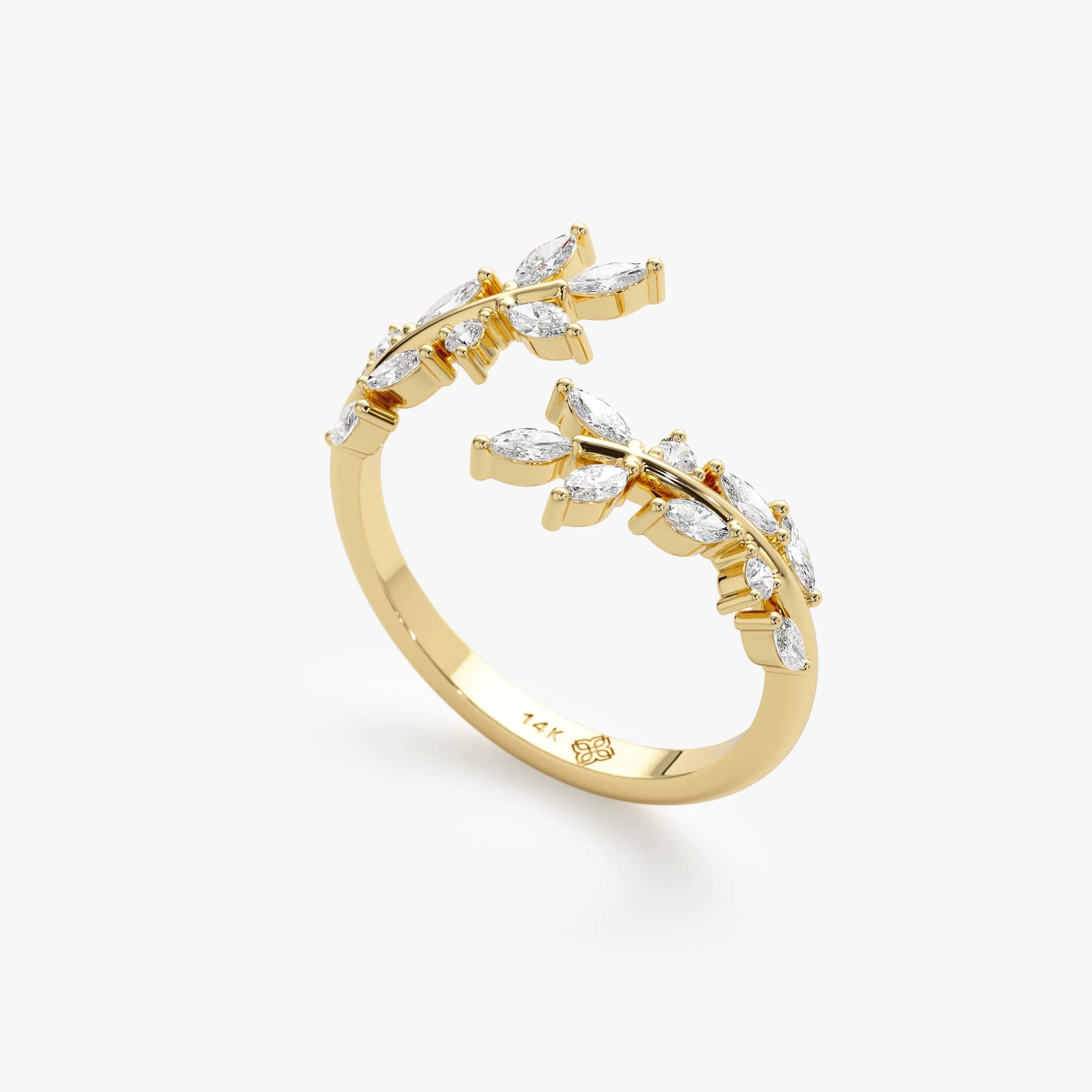 Marquise Diamond Open Leaf Ring, Zuna SARAHELISE
