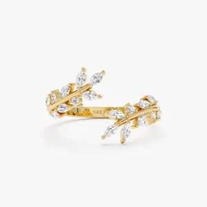 Marquise Diamond Open Leaf Ring, Zuna SARAHELISE
