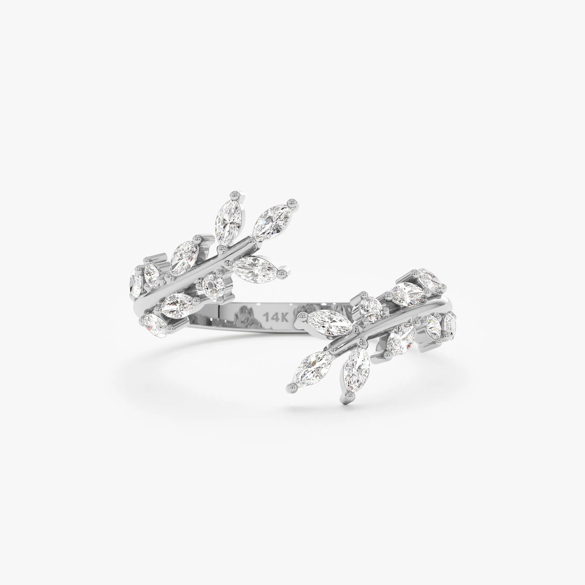 Marquise Diamond Open Leaf Ring, Zuna SARAHELISE