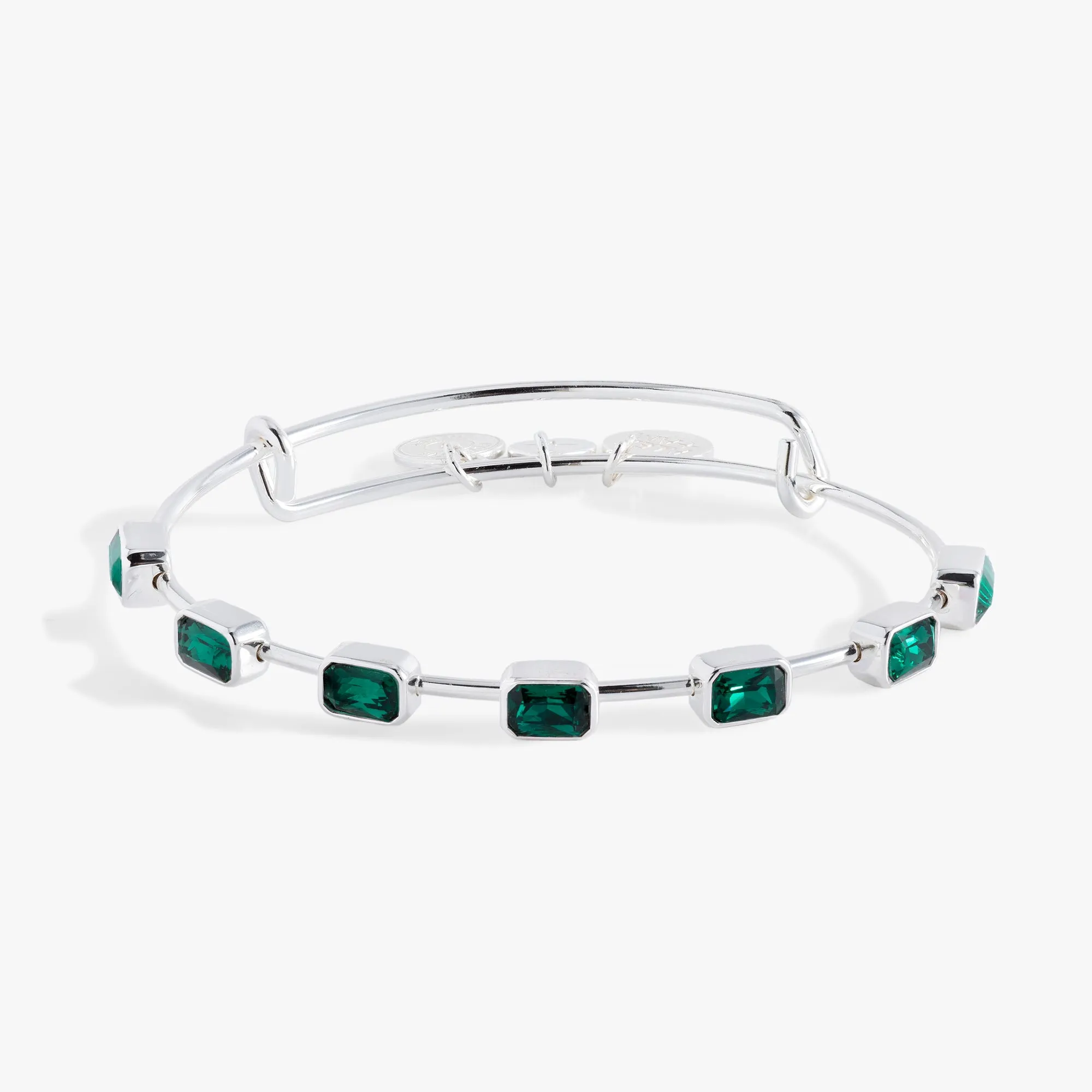 May Birthstone Emerald Cut Bangle