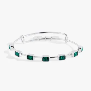 May Birthstone Emerald Cut Bangle