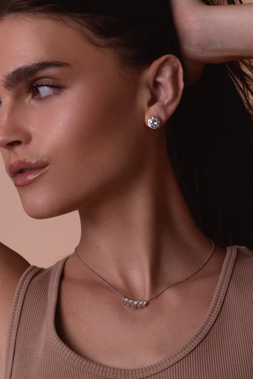 Medium Cubic Zirconia Stud Earring