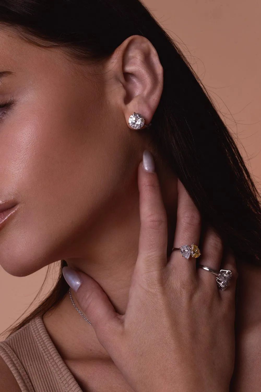 Medium Cubic Zirconia Stud Earring