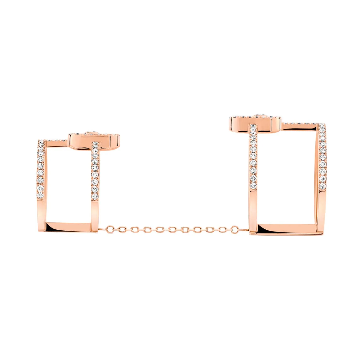 Messika Move Uno 18ct Rose Gold Diamond Double Ring