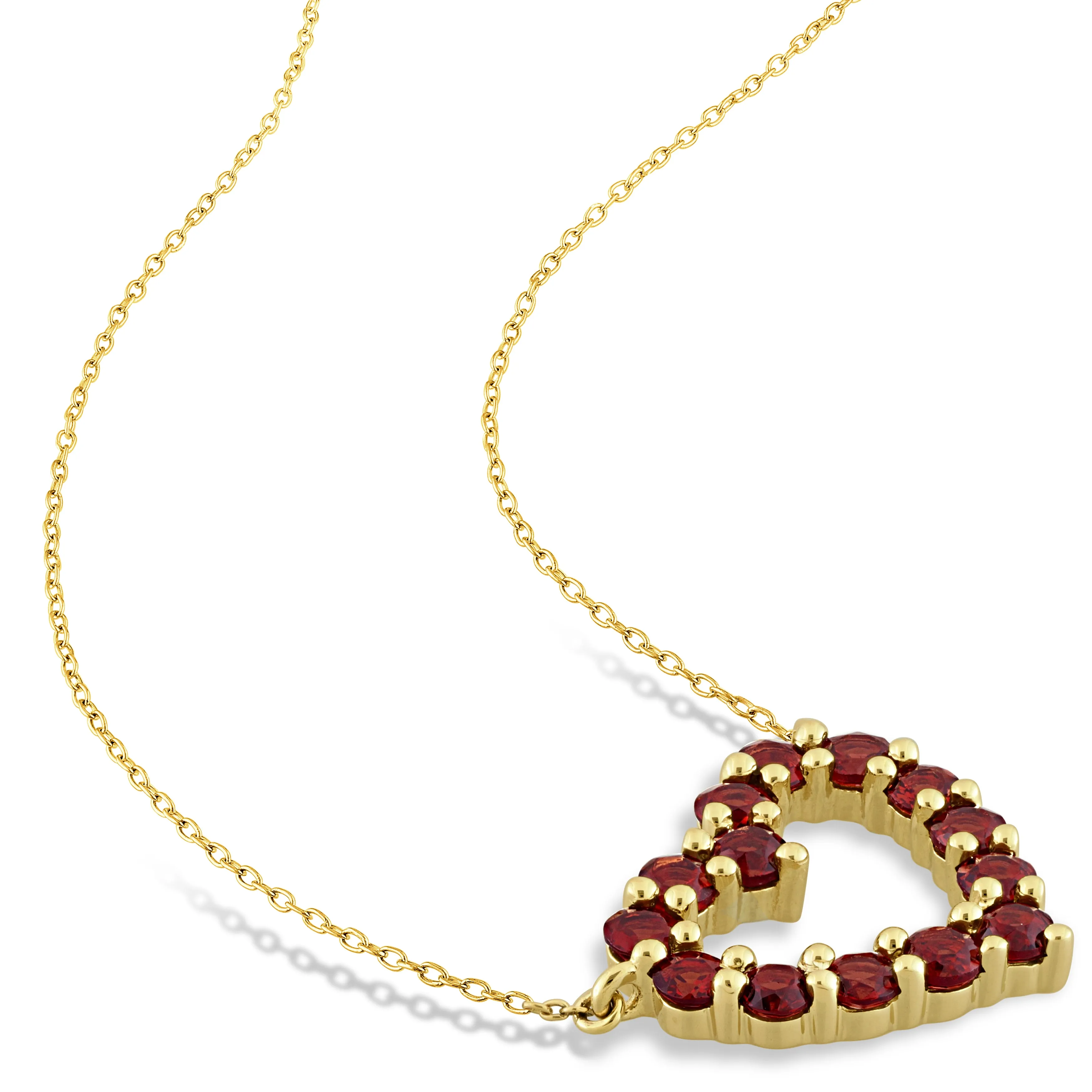Mimi & Max 2 3/8ct TGW Garnet Open Heart 2-Pc Jewelry Set 10k Yellow Gold