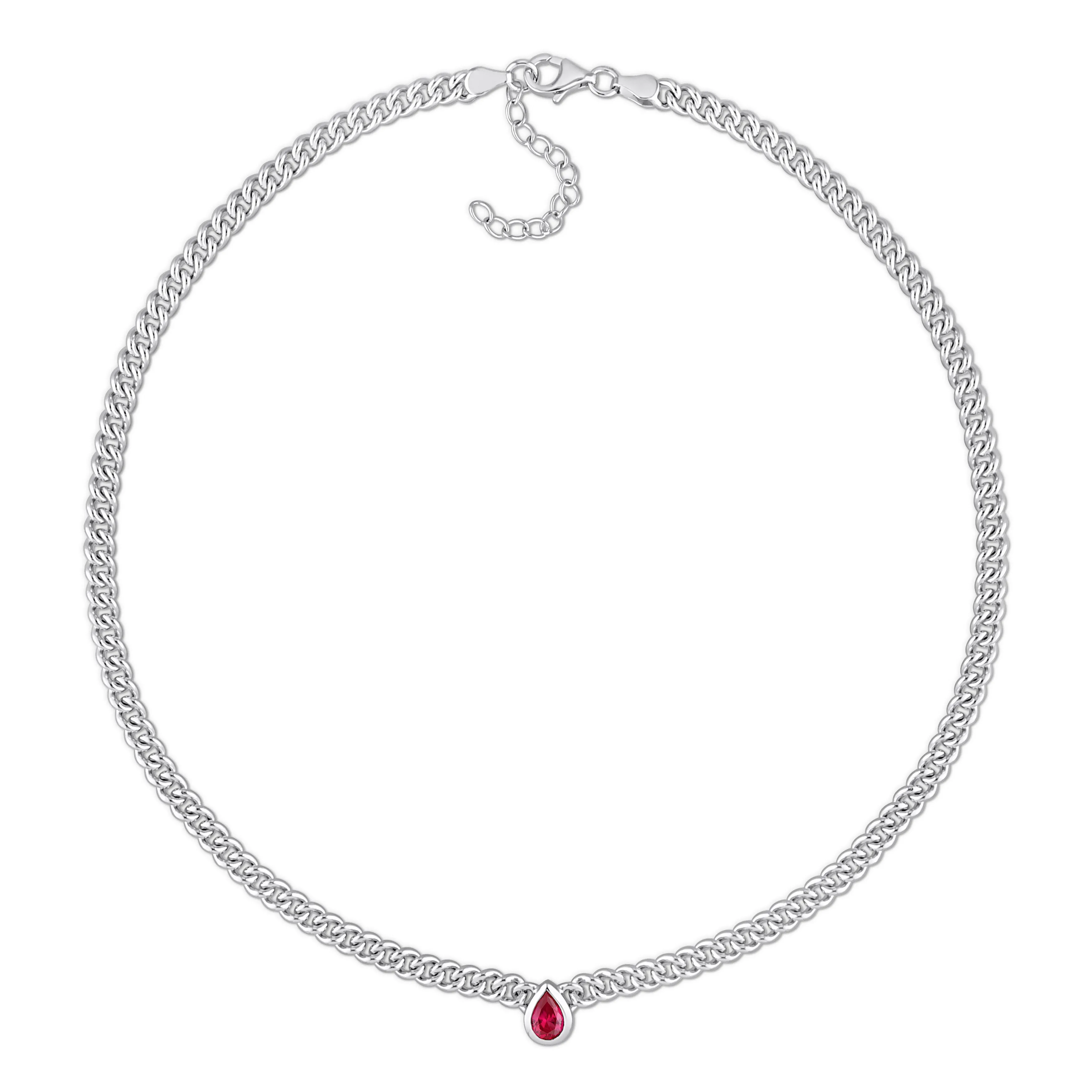 Mimi & Max 2-Piece Set 2 1/3ct TGW Created Ruby Jewelry Set Sterling Silver