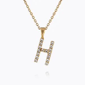 Mini Letter Necklace H / Crystal Caroline Svedbom