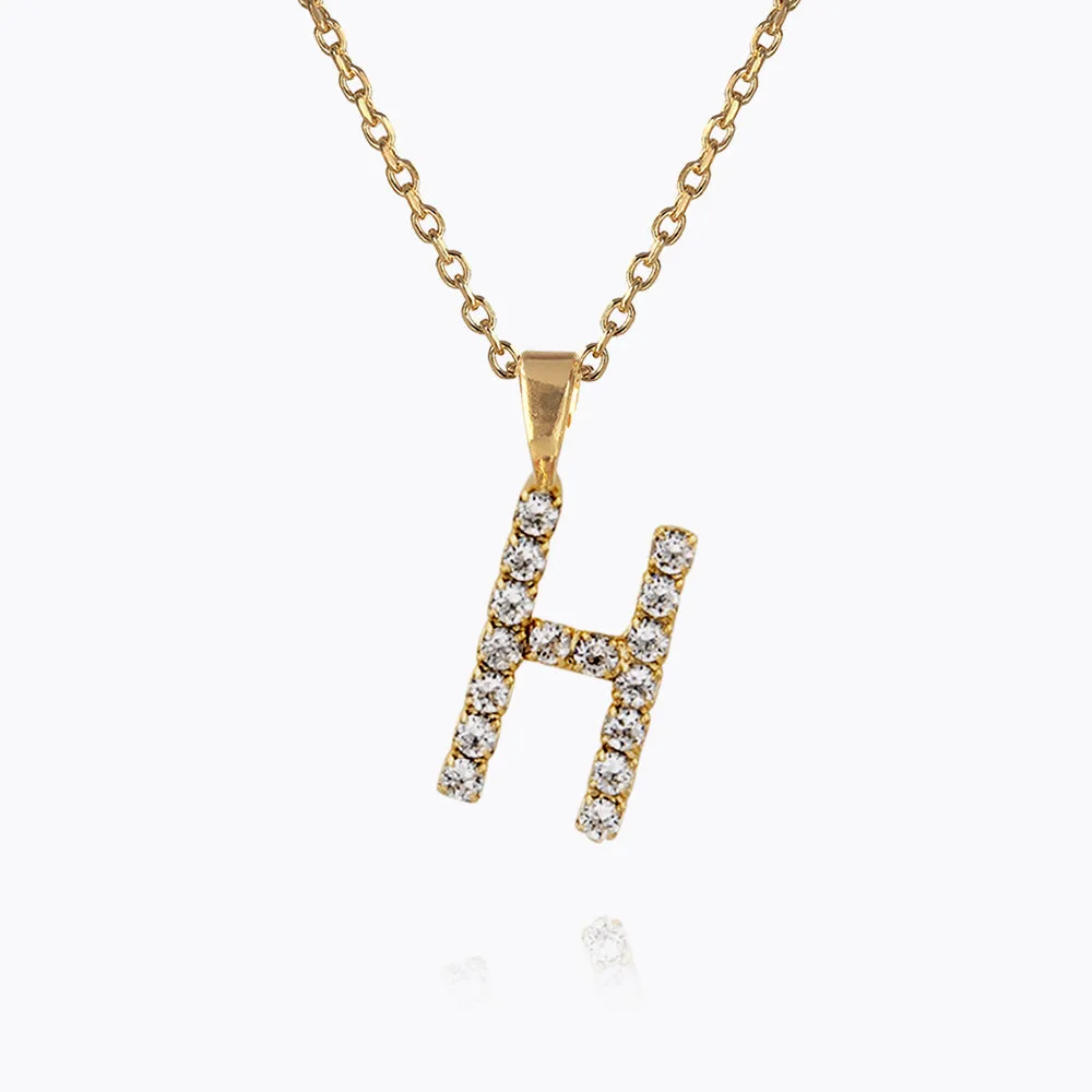 Mini Letter Necklace H / Crystal Caroline Svedbom