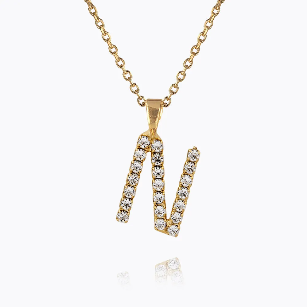 Mini Letter Necklace N / Crystal Caroline Svedbom