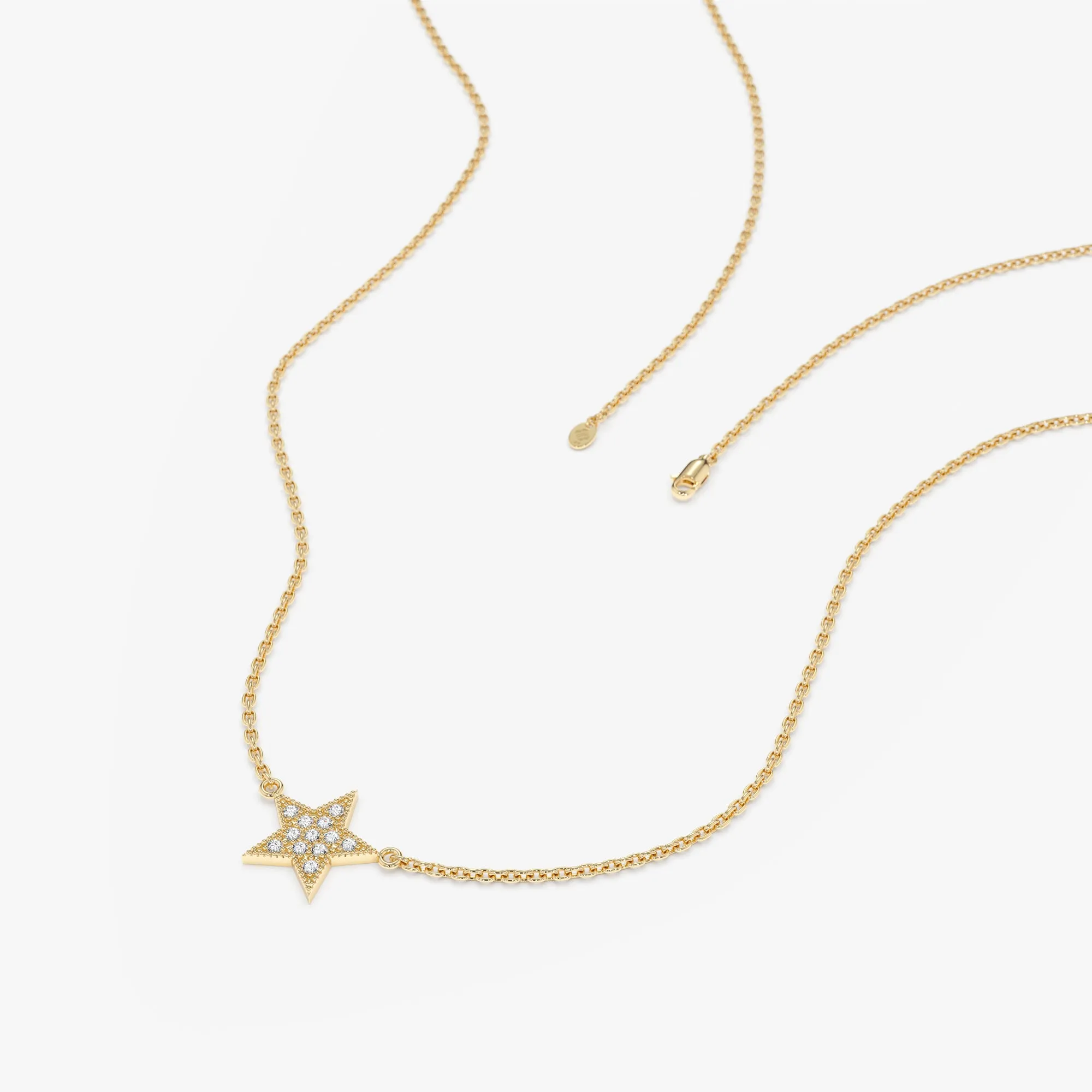Mini Pave Diamond Star Necklace, Luz SARAHELISE