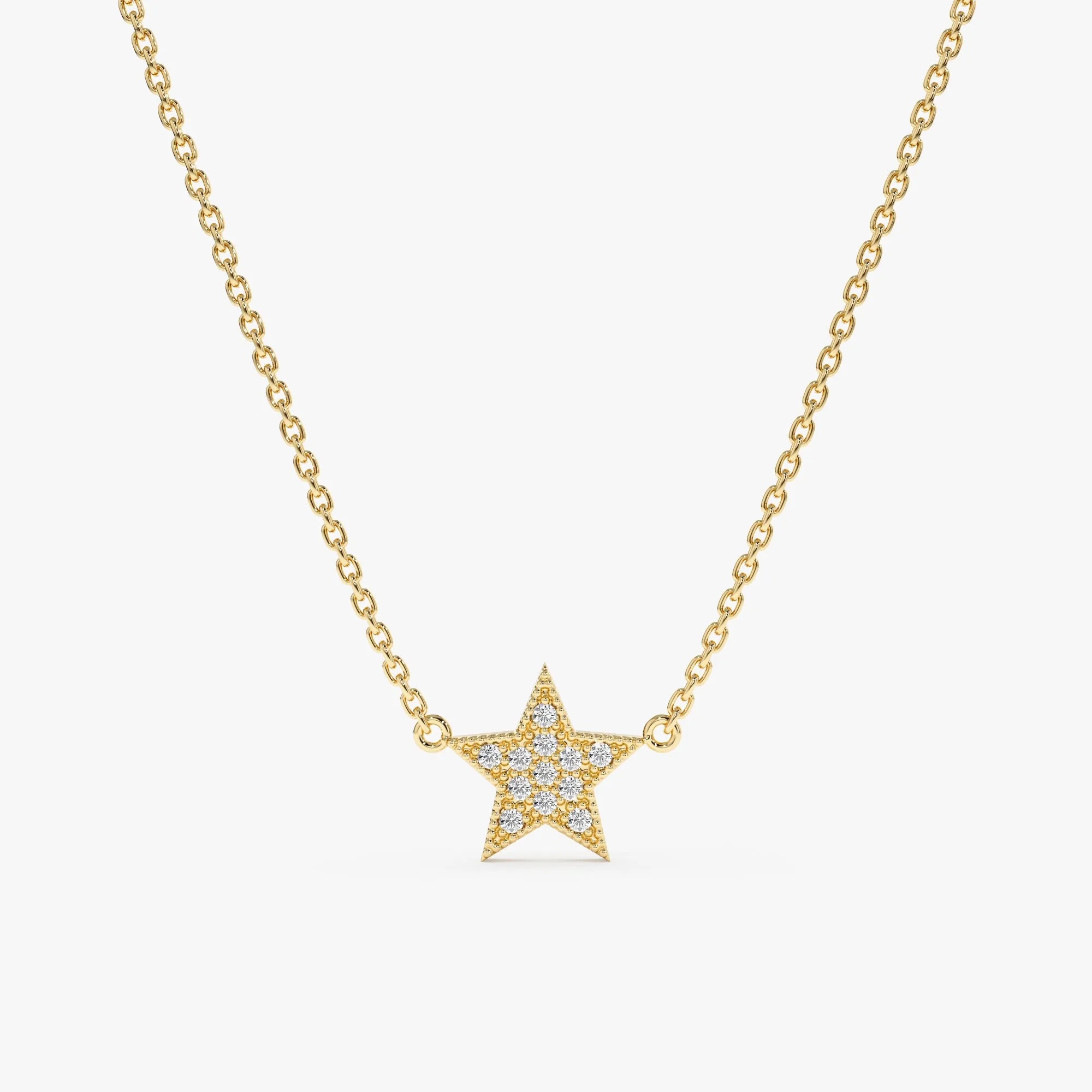 Mini Pave Diamond Star Necklace, Luz SARAHELISE
