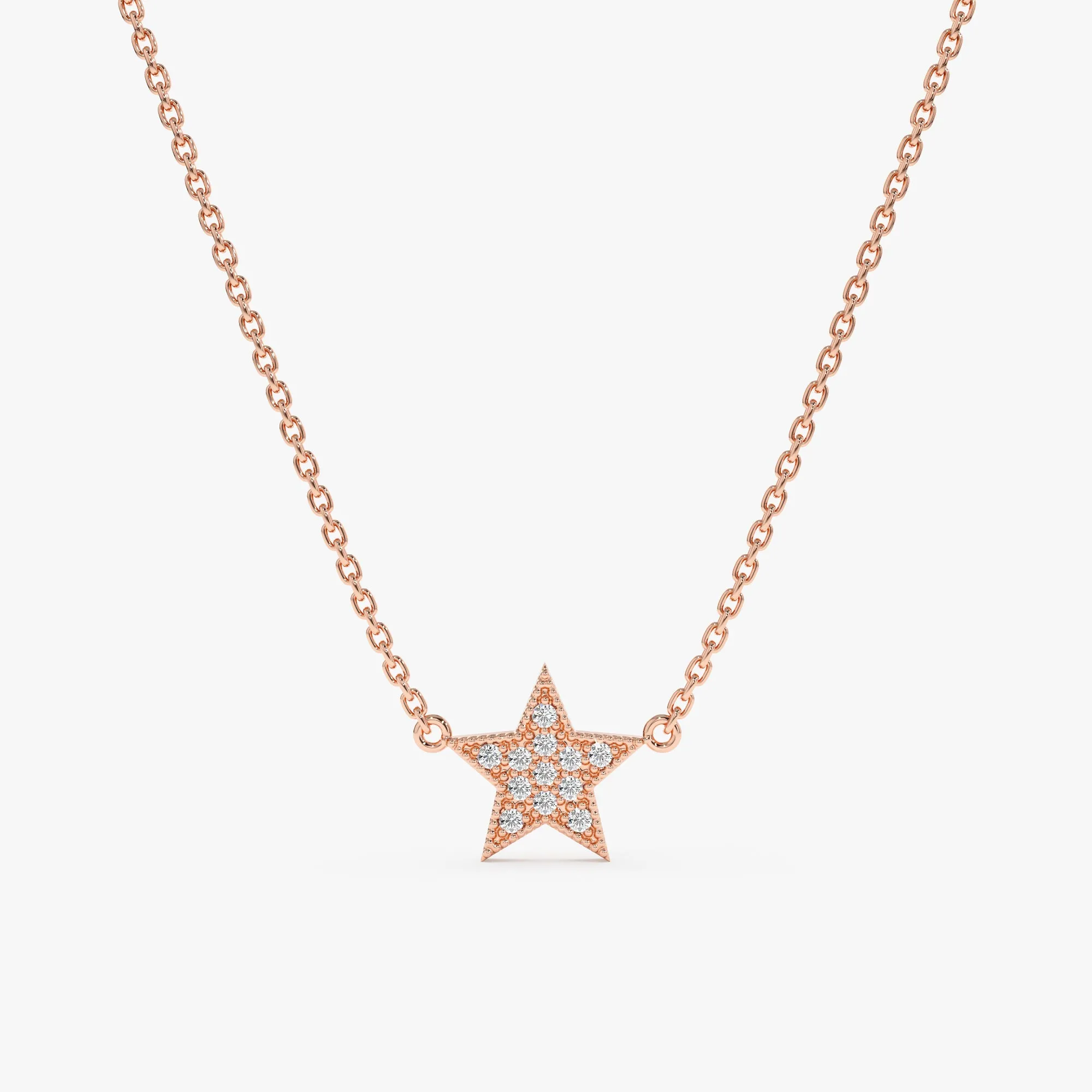 Mini Pave Diamond Star Necklace, Luz SARAHELISE