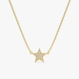 Mini Pave Diamond Star Necklace, Luz SARAHELISE