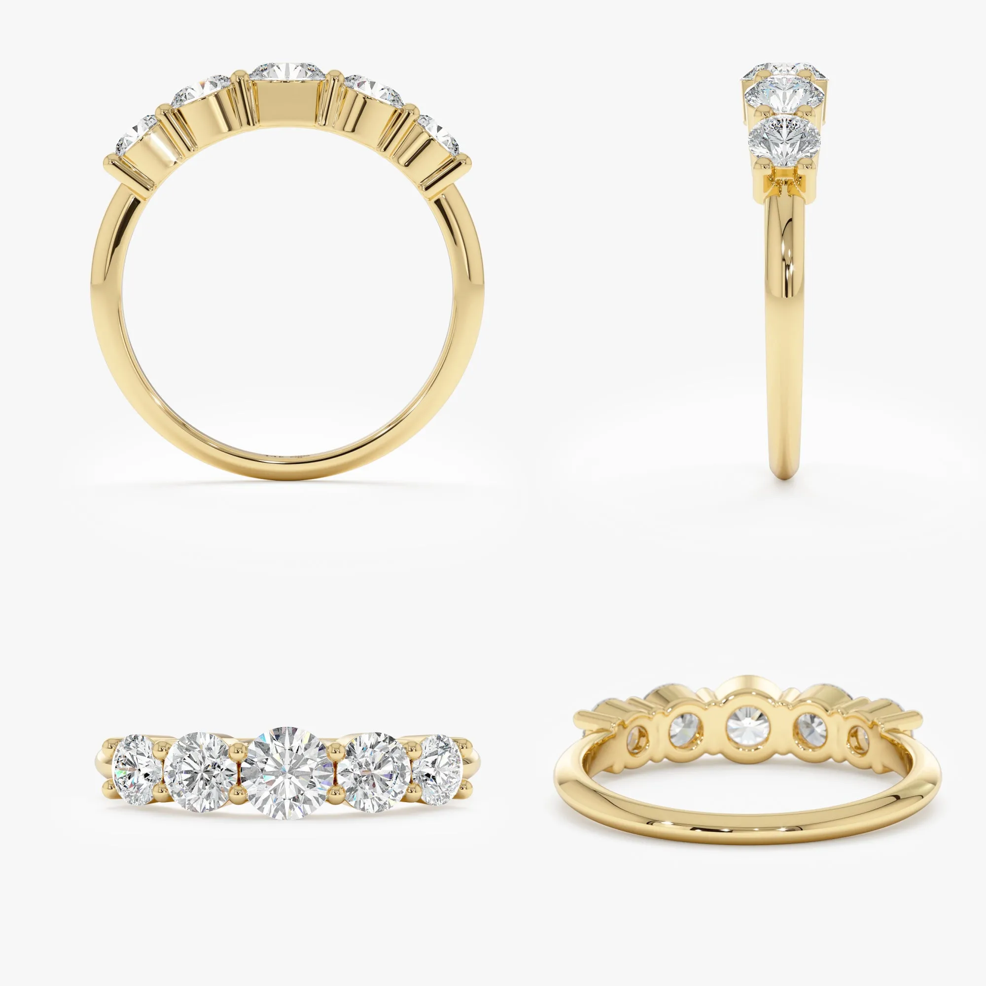 Minimalist Diamond Ring, Half-Eternity Ring, Alia SARAHELISE