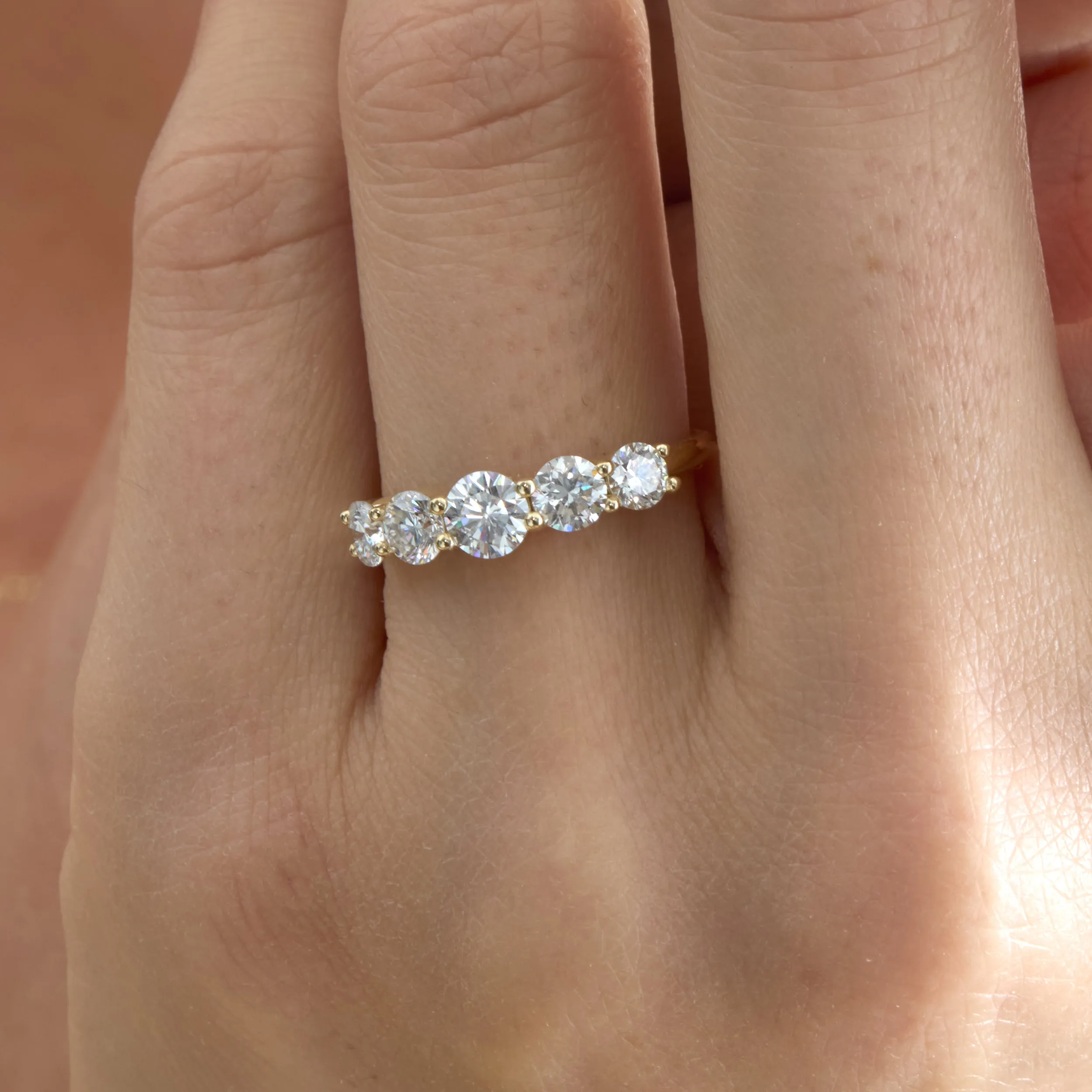 Minimalist Diamond Ring, Half-Eternity Ring, Alia SARAHELISE