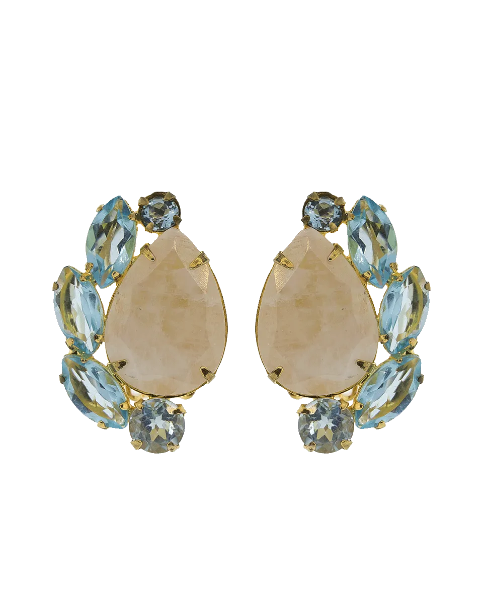 Moonstone Clip Earrings