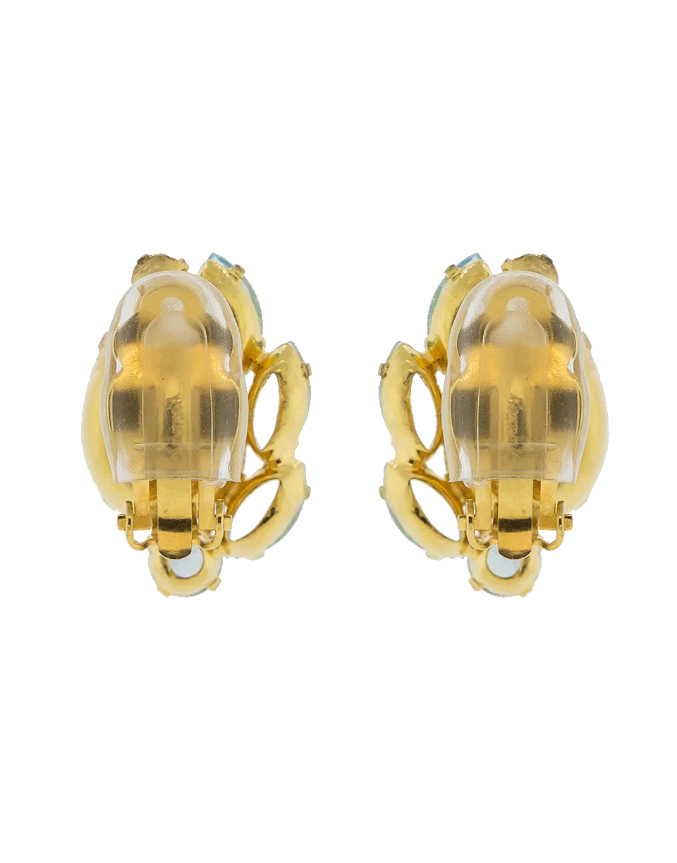 Moonstone Clip Earrings