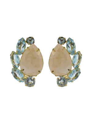 Moonstone Clip Earrings