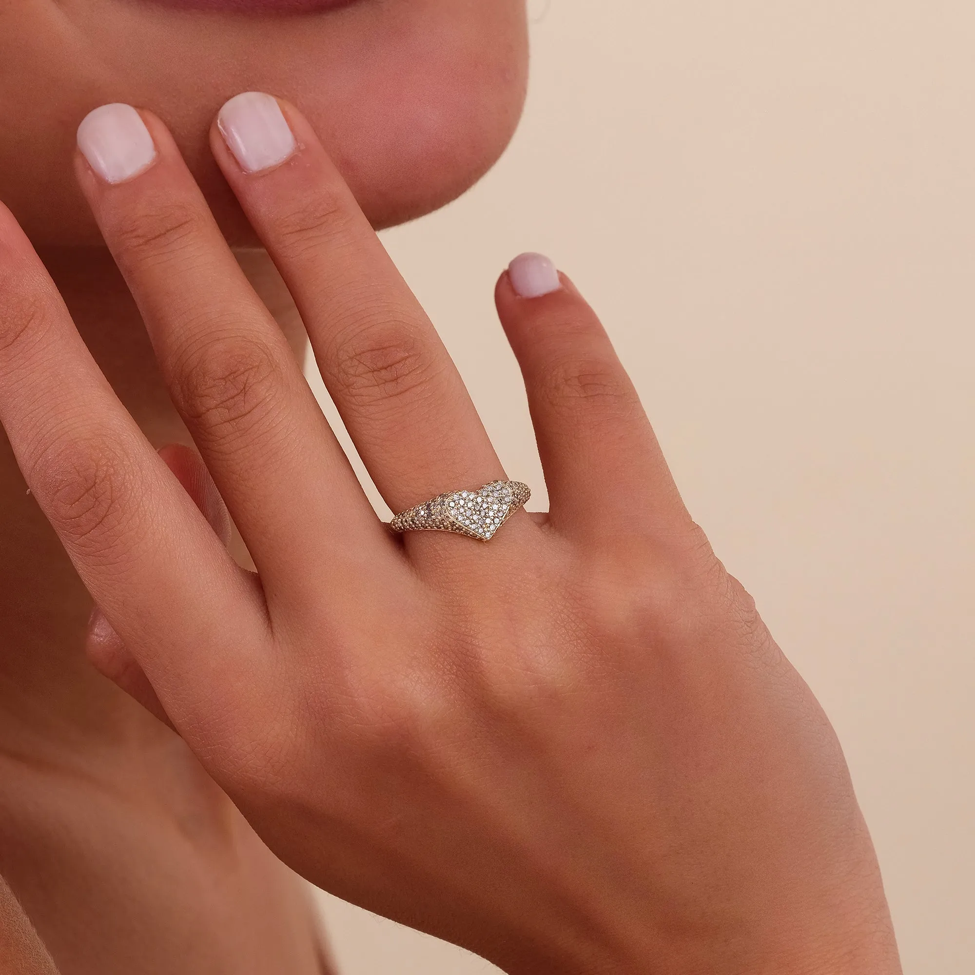 Natural Diamonds Heart Signet Ring, Sorel SARAHELISE