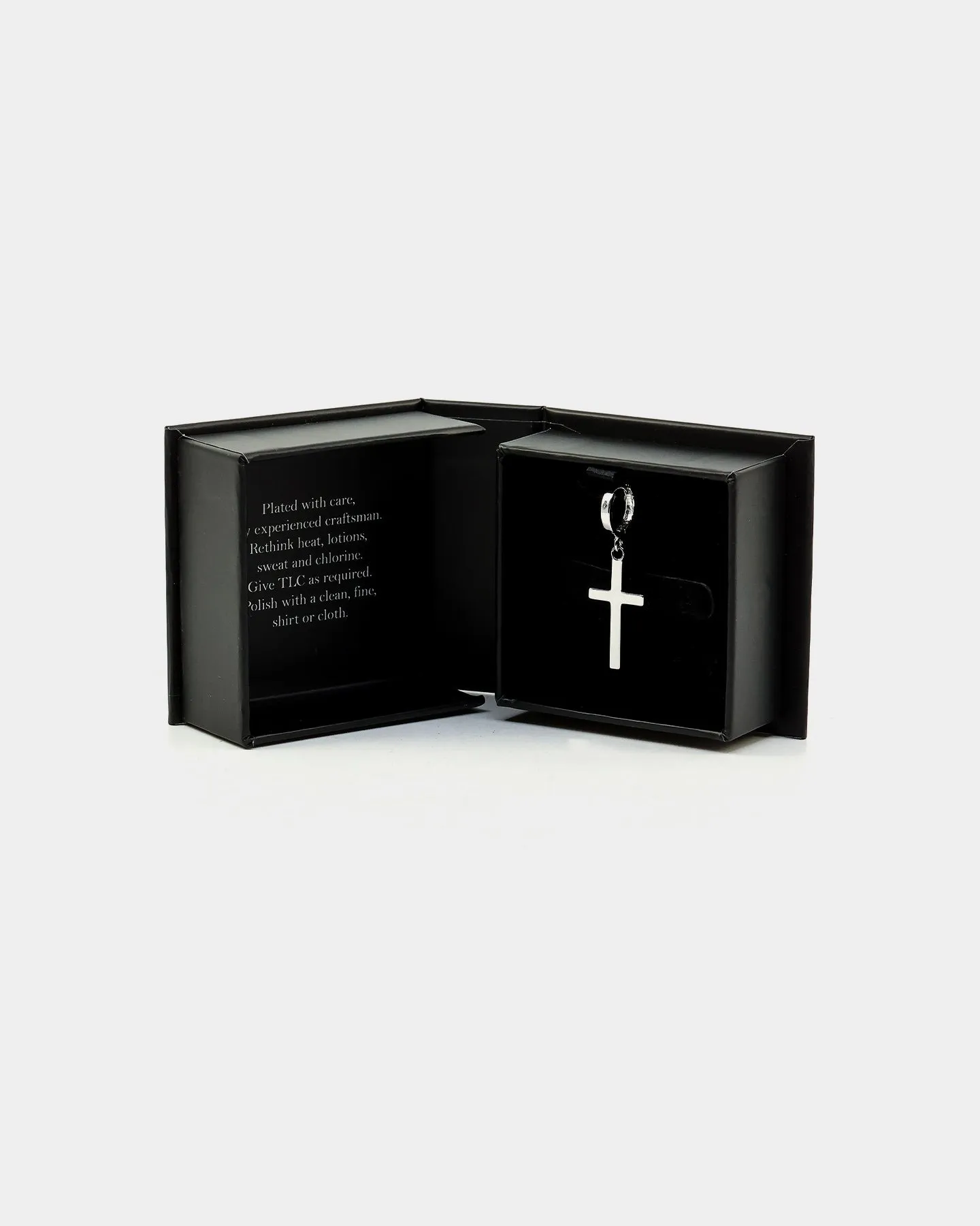 NXS Cross Earring White Gold