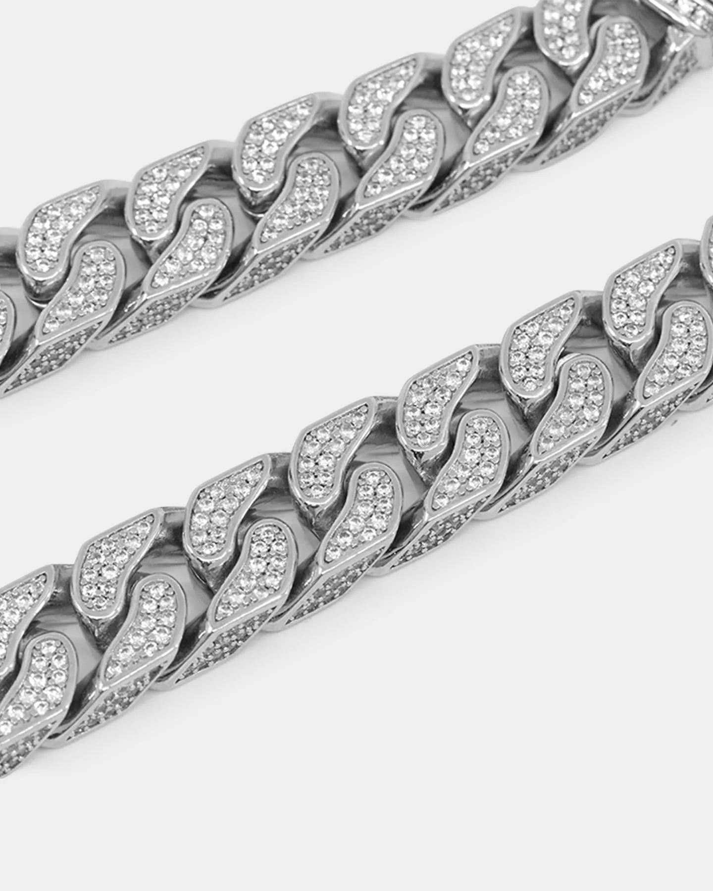NXS Goliath Iced Curb Chain Iced White Gold