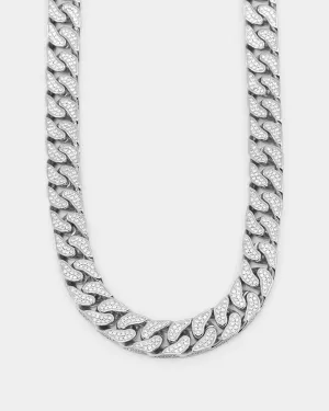 NXS Goliath Iced Curb Chain Iced White Gold