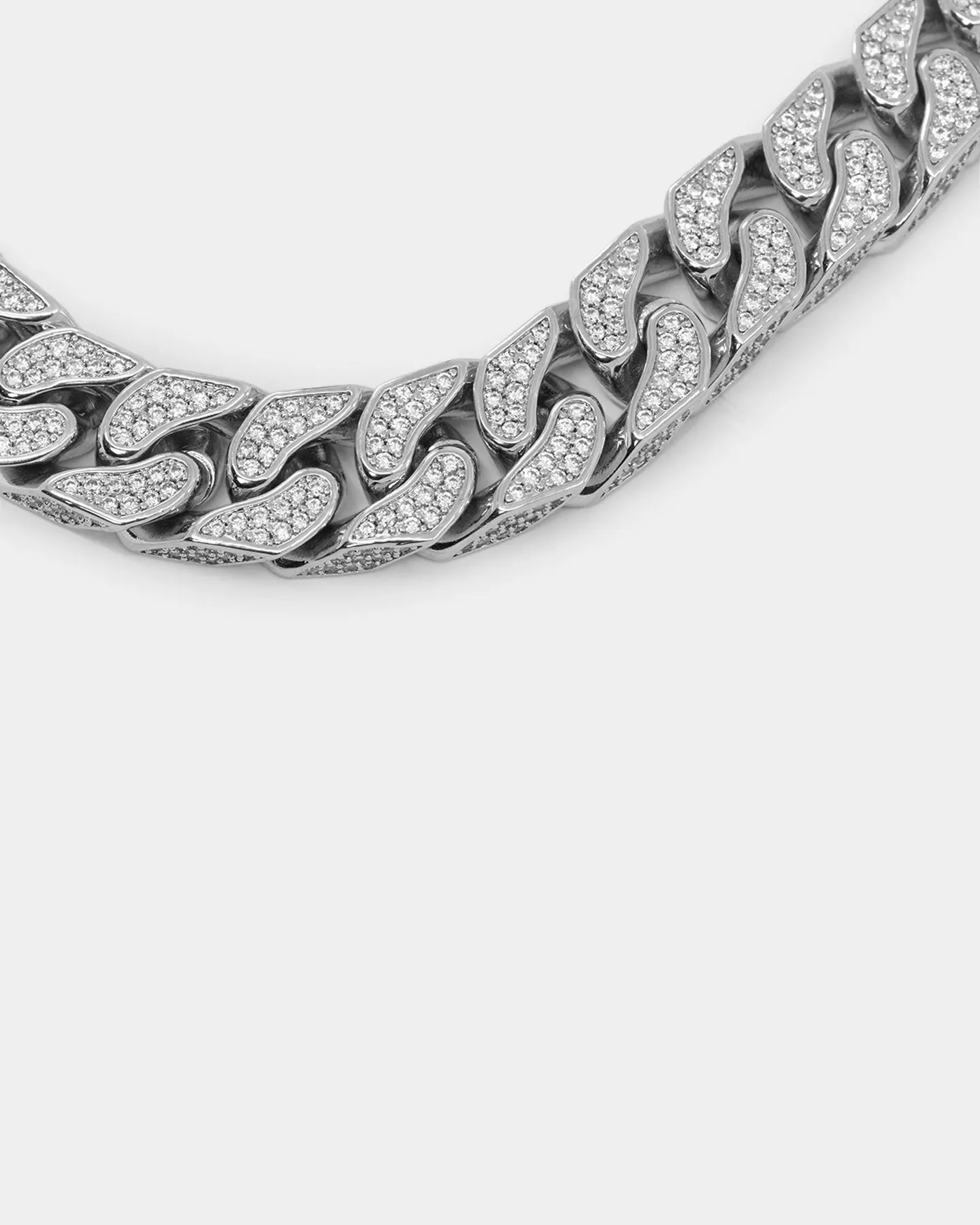 NXS Goliath Iced Curb Chain Iced White Gold