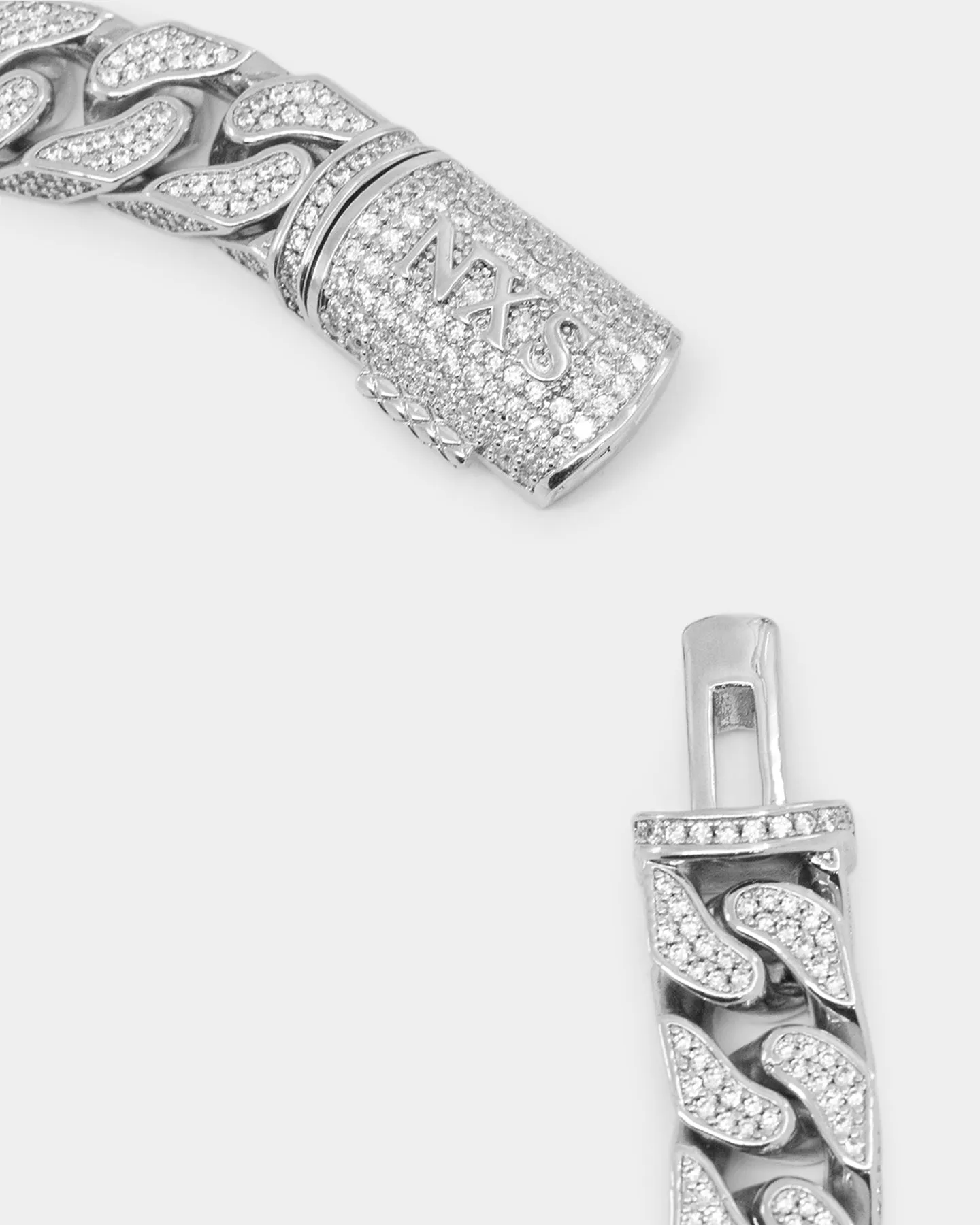 NXS Goliath Iced Curb Chain Iced White Gold
