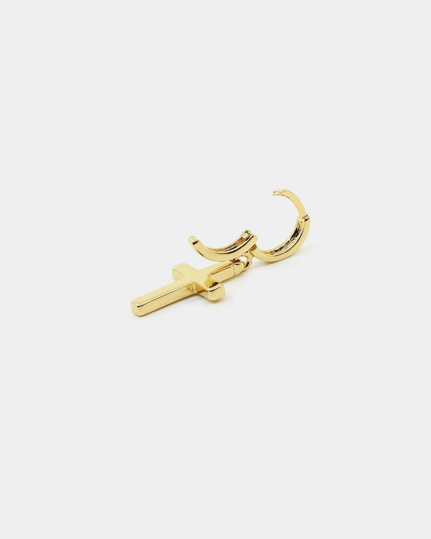 NXS Mini Cross Earring Gold