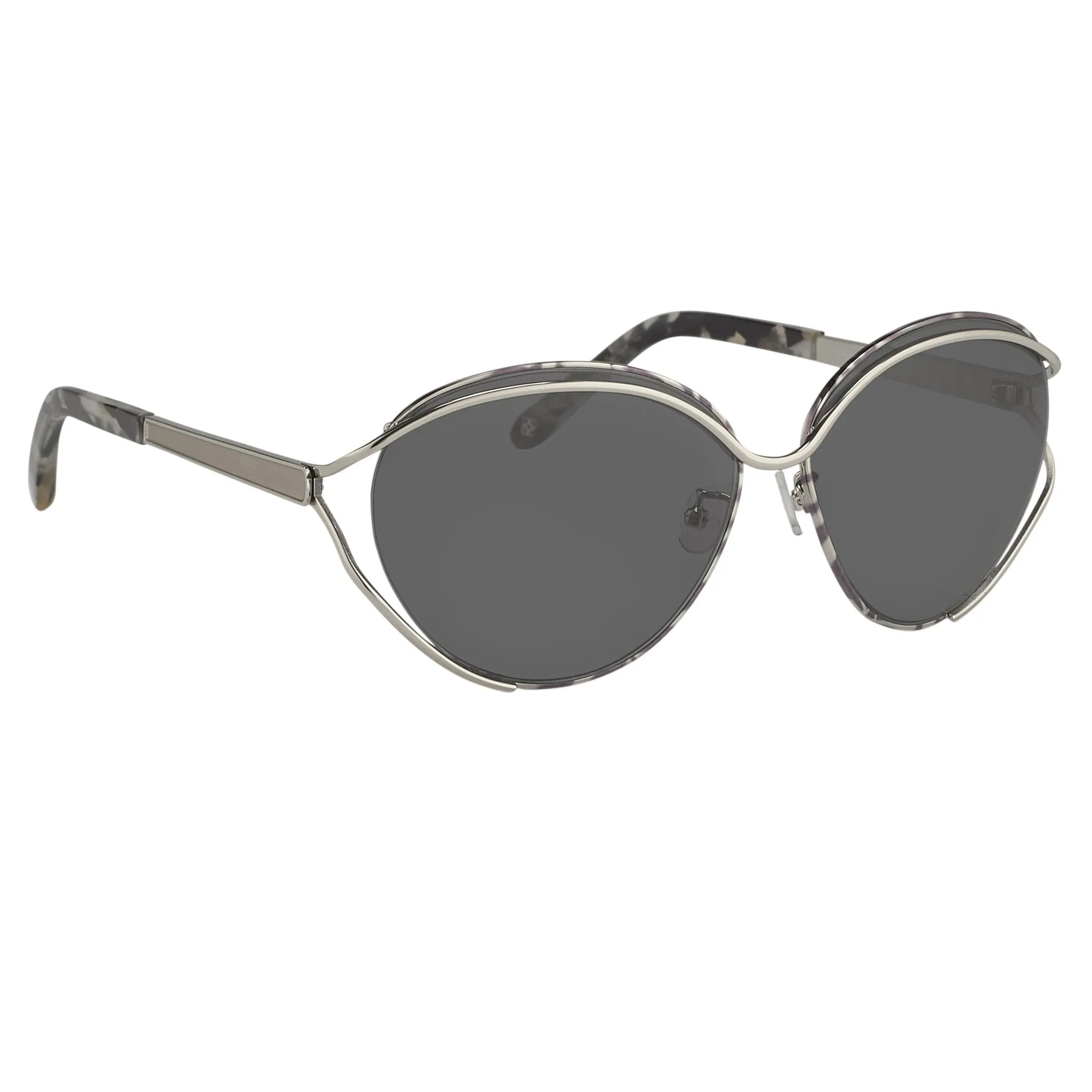 Oscar De La Renta Sunglasses Oval Black White and Grey