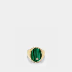 Oval Signet Ring - Mother of pearl and gold