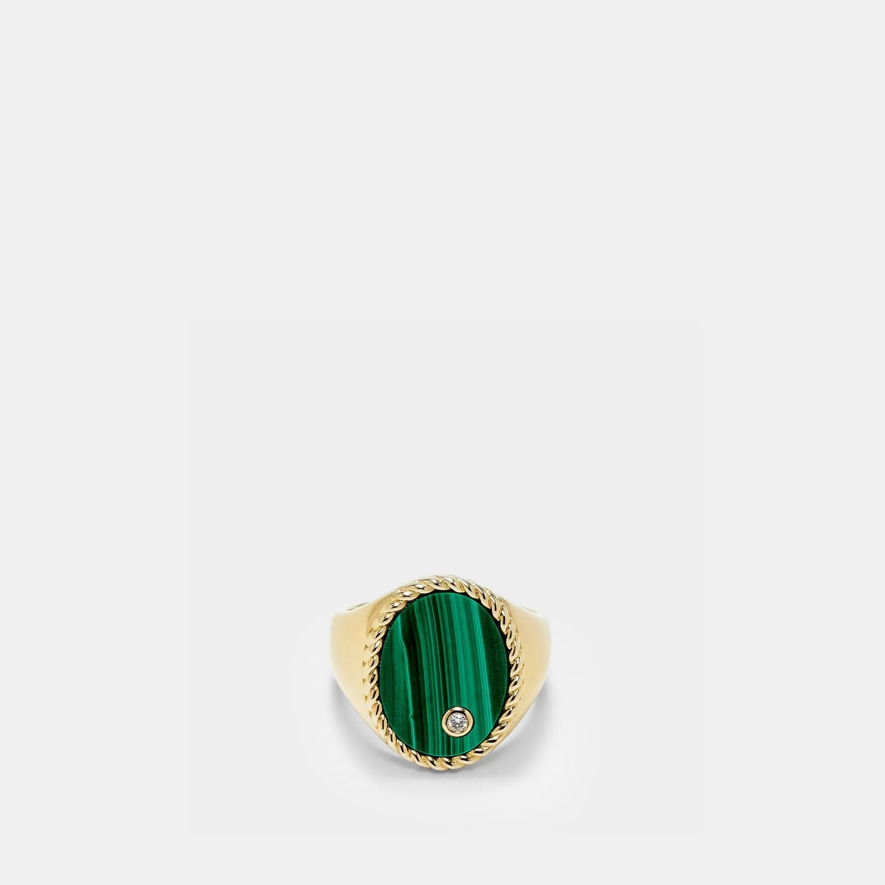 Oval Signet Ring - Mother of pearl and gold