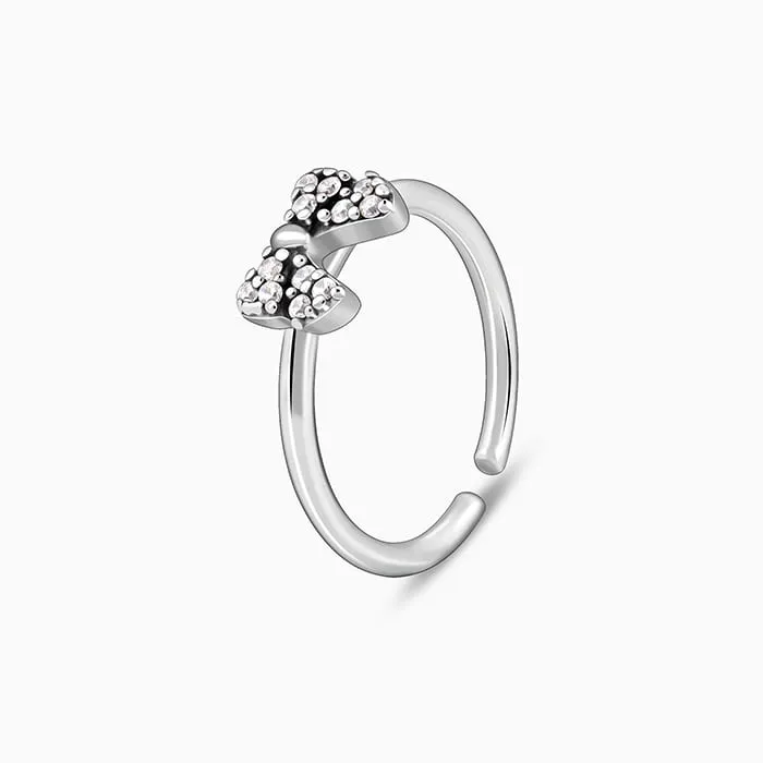 Oxidised Silver Bow Toe Rings Giva