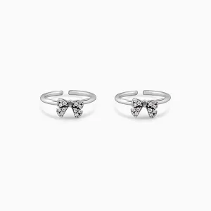 Oxidised Silver Bow Toe Rings Giva