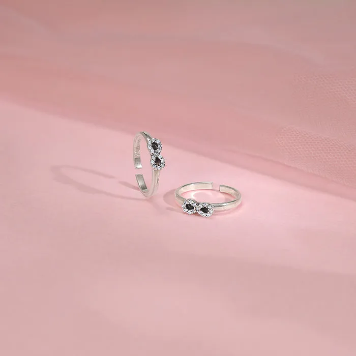 Oxidised Silver Elegant Infinity Toe Rings Giva