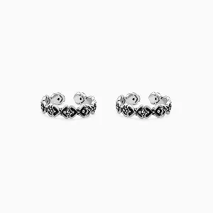 Oxidised Silver Manvi Toe Rings Giva