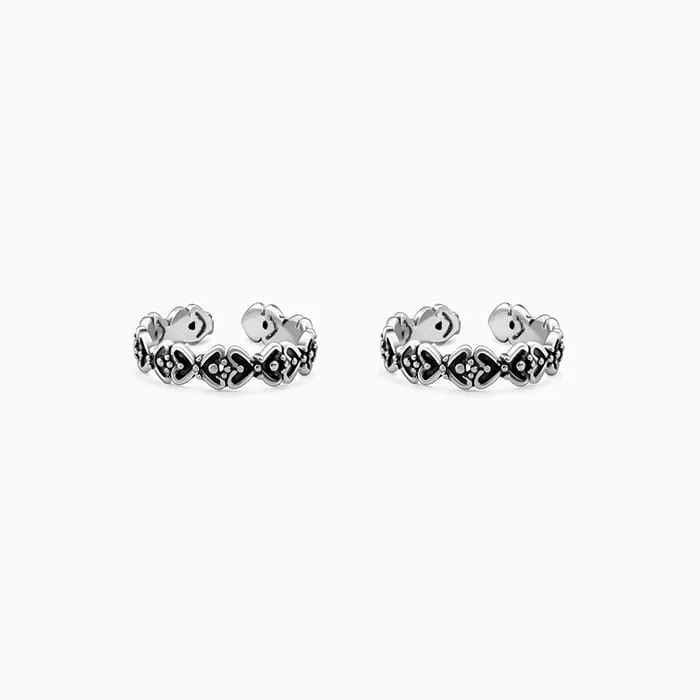 Oxidised Silver Manvi Toe Rings Giva