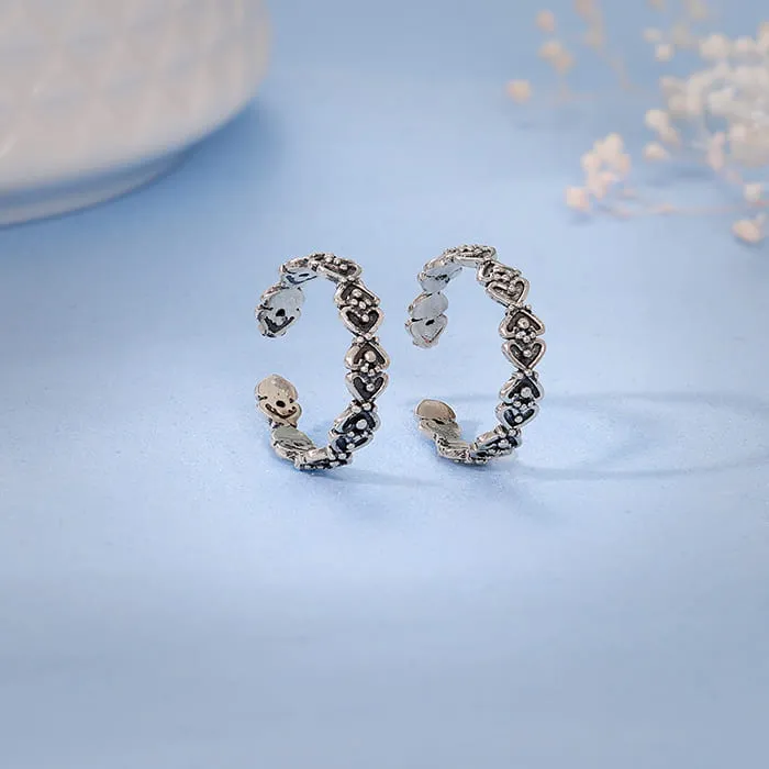 Oxidised Silver Manvi Toe Rings Giva