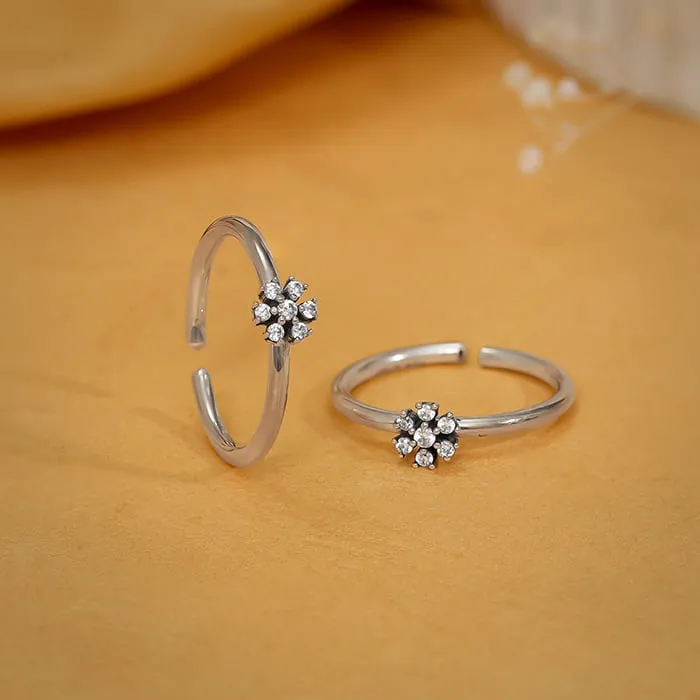 Oxidised Silver Prerana Toe Rings Giva